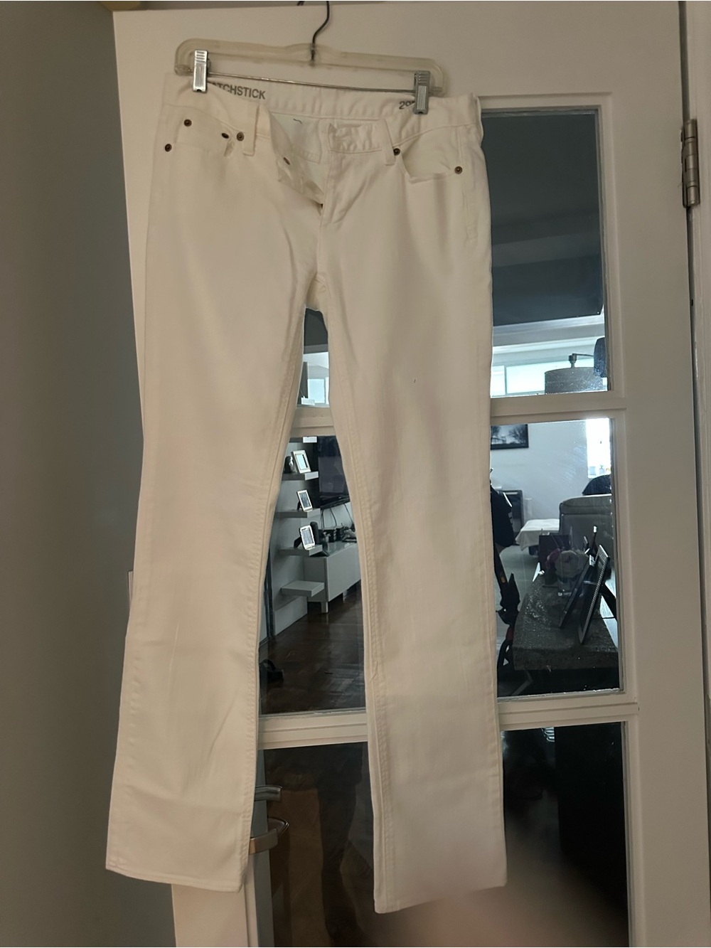 Women's J Crew White Straight-Leg Jeans